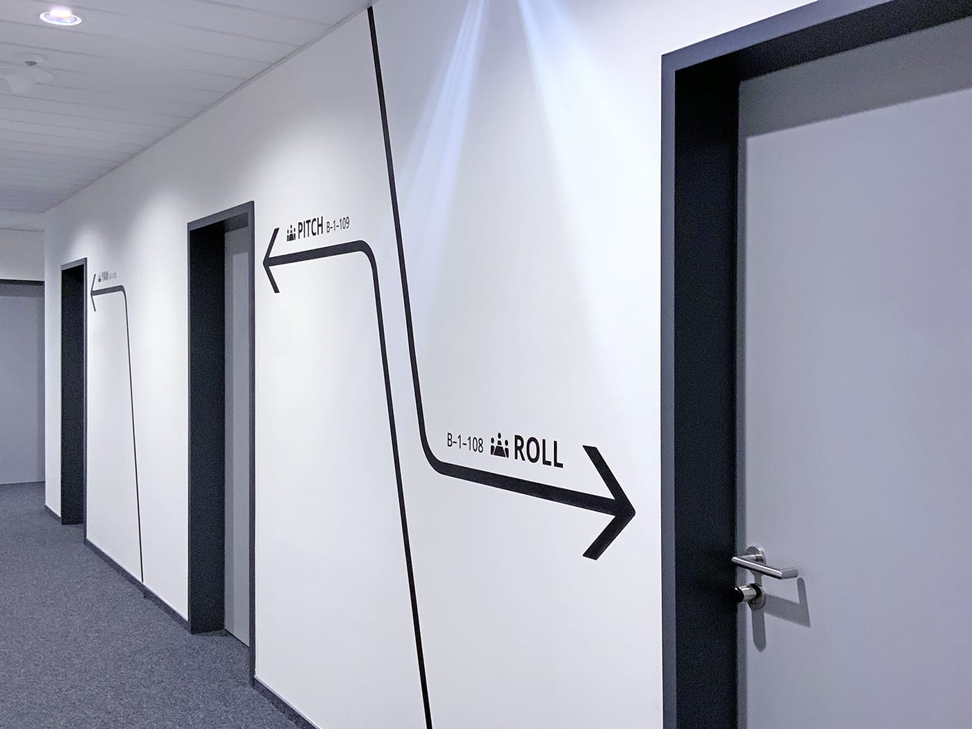 Kennzeichnung Zugänge Flurbereich