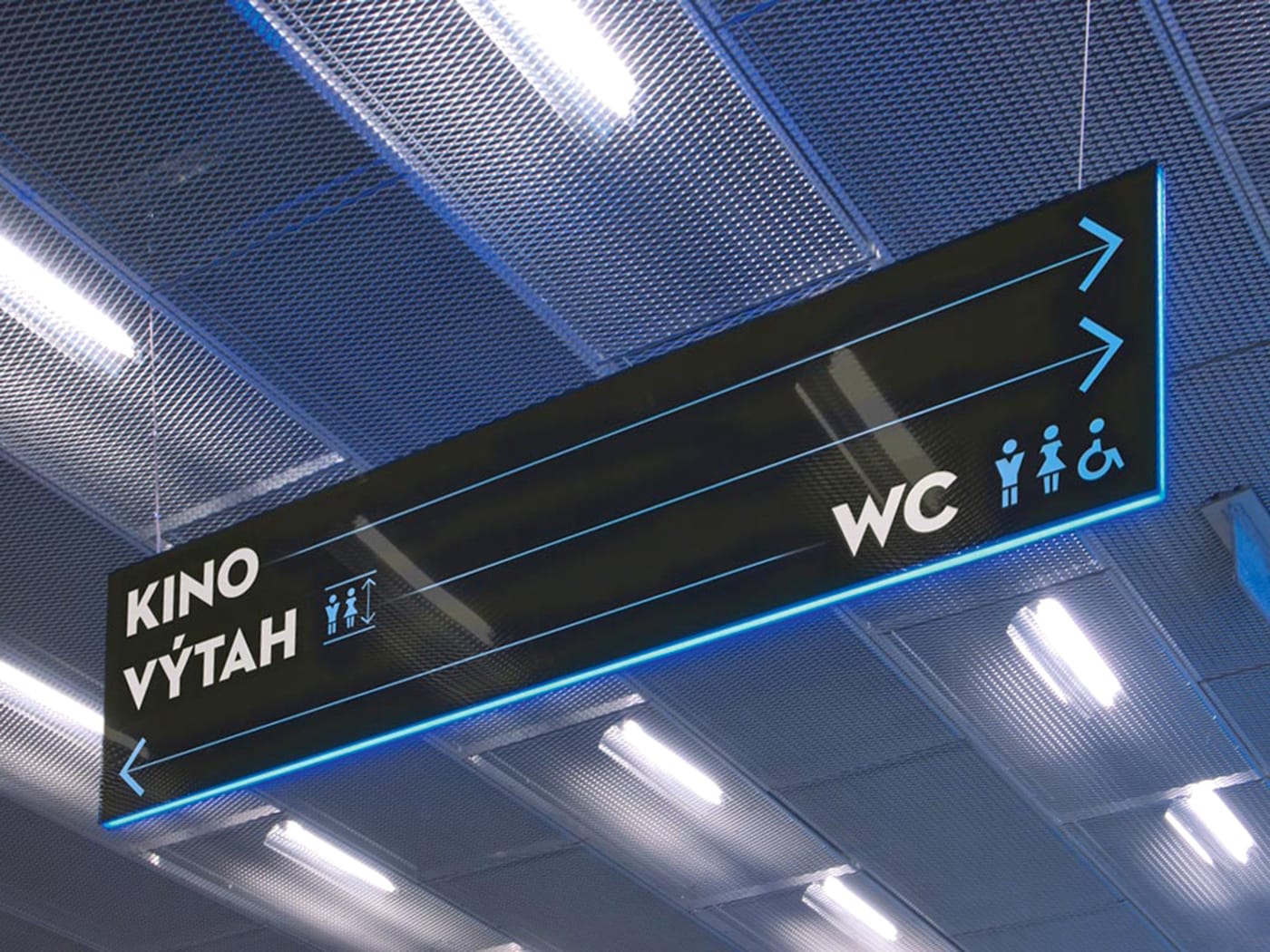 Panneau directionnel suspendu