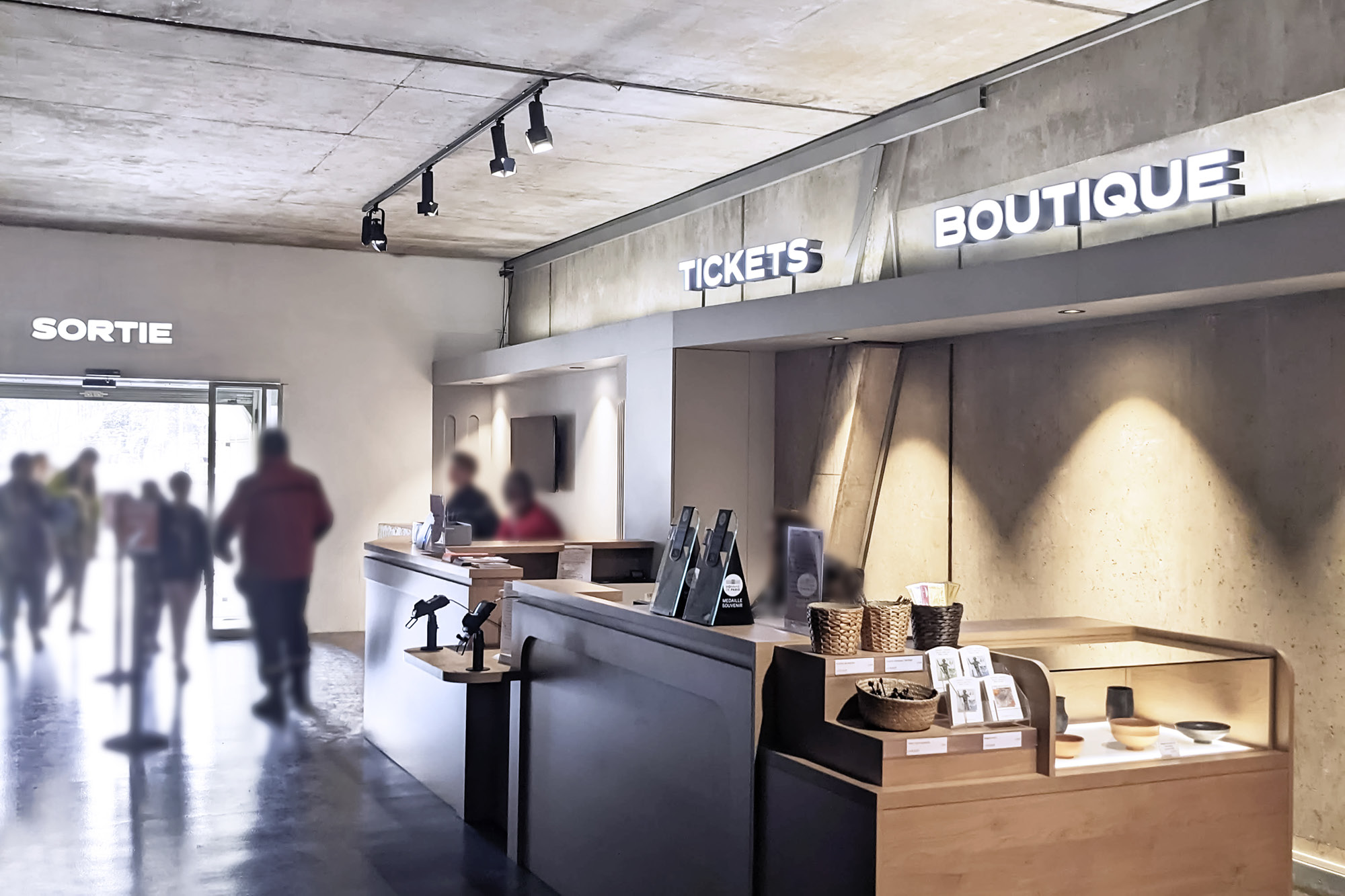 Signalétique d’identification caisse et boutique lumineuse