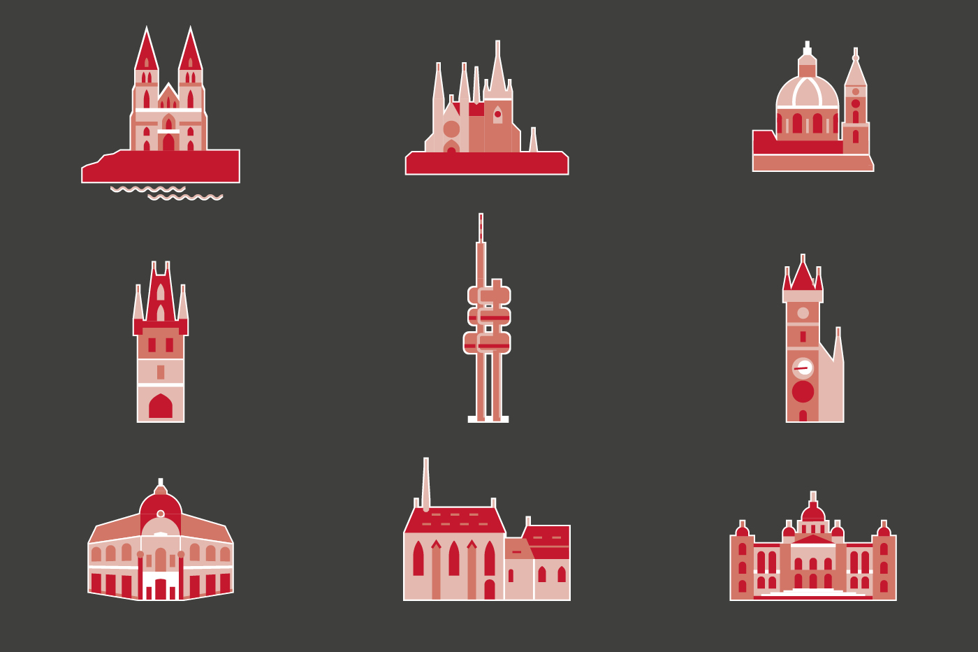 Piktogramme Sehenswürdigkeiten