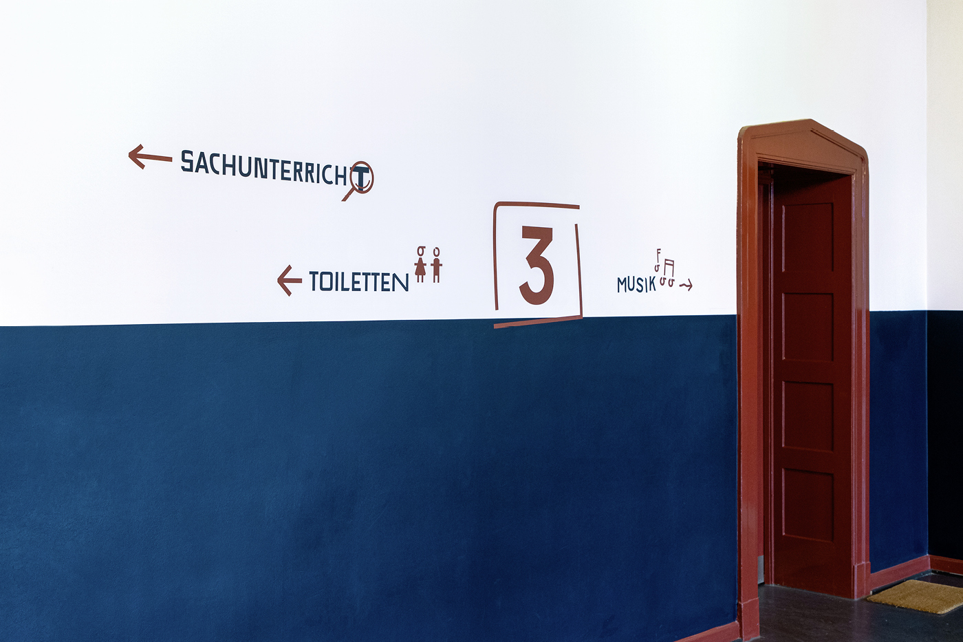 Repère de niveau et signalétique directionnelle